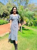 Pebble Check Cotton Midi Dress