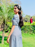 Pebble Check Cotton Midi Dress