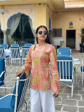 Amber Mosaic Print Kurti – Cotton, Back Dori