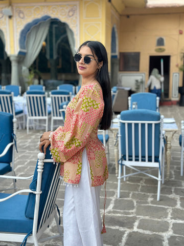 Amber Mosaic Print Kurti – Cotton, Back Dori