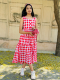 Ruby Picnic Tiered Cotton Dress