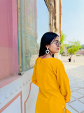 Saffron Bloom Palazzo Kurta Set