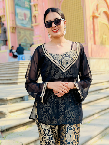 Noir Heritage Palazzo Kurta Set