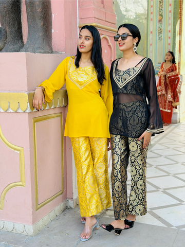 Noir Heritage Palazzo Kurta Set