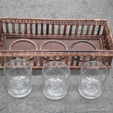 Gorgeous Rattan Rectangular 3 Glass Candle Holder
