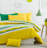 Printed Quilt Cover Set Green & Gold Queen