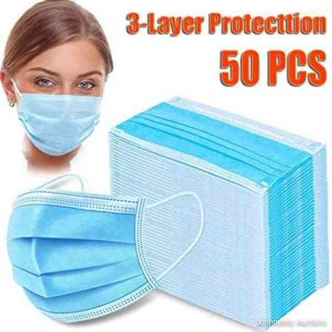 50 x Face Masks Disposable