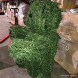Very Large Teddy Bear Steel Framed Topiary Synthetic Green Grass Sculpture