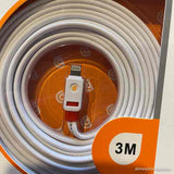 2 x Premium Griffin 3 Metre Charging Cables to suit Apple Phones