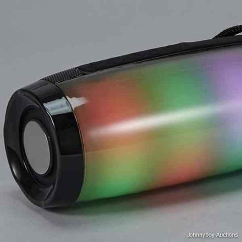 Bluetooth Portable Light Up Barrel Speaker (Black)
